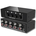 FlyroadUp 3.5mm Aux + RCA L/R Bi-Directional Stereo Audio Switch 4 in 1 Out A/B Analog Audio Switcher Selector