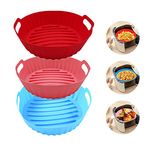 3-Pack Air Fryer Silicone Pot, 8 Inch Air Fryer Basket, Food Grade Air Fryer Accessories, Reusable Air Fryer Liner, Replacement of Parchment Liners, No Need to Clean The Air Fryer(for 5QT or Bigger)