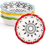 SOUJOY Set of 4 Mini Pie Pan, 6.5 Inch Porcelain Pie Dish, 12 oz Individual Pie Plate with Ruffled Edge, Round Pie Tin for Dinner, Dishwasher & Microwave & Oven Safe