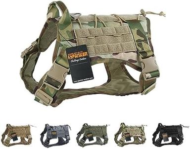 EXCELLENT ELITE SPANKER Tactical Dog Harness Military Dog Harness Working Dog Vest Molle Adjustable Training Vest Patrol K9 Harness Large with Handle (MCP-L)