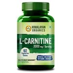 Himalayan Organic L-Carnitine 2000 Mg | Healthy Weight Management | Supports Muscle Recovery, Boost Energy, Endurance, And Fat Burn - 60 Vegetarian Tablets