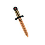 Liontouch WoodyLion Toy Sword, Gold & Black – Small | Woodlike Dagger with Gemstone in Flexible Foam For Toddler Boys & Girls | Safe Weapon Accessory For Kid’s Pretend Play, Dress Up & Knight Costumes