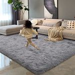 Homore Luxury Fluffy Area Rug Modern Shag Rugs for Bedroom Living Room, Super Soft and Comfy Carpet, Cute Carpets for Kids Children Girls Home Decor,Gray,6x9 Feet