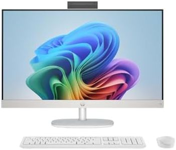 HP All-in-One Desktop PC, 27" FHD IPS Display, AMD Ryzen AI 7 350 Processor, AMD Radeon Graphics, 8GB RAM, 512GB SSD, Windows 11 Home, IR FHD Camera, Dual Speakers, BQ4E2PA