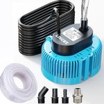 Submersible Water Pump 3500L/H, Super Quiet Above Ground Pool Pump Above Ground Pool, Sump Pump with 16ft Drainage Hose & Upgraded 25ft Power Cord for Pool, Pool Cover, Pond, 4 Adapter Blue