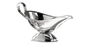 Premier Housewares 8 oz Gravy Boat Gravy Jug Stainless Steel Gravy Boat And Saucer Gravey Jug Gravy Boat With Saucer Boat Gravy 11 cm x 22 cm x 10 cm, Silver