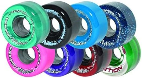 Sure-Grip Motion Outdoor Wheels - Made of Super Hi Rebound Urethane - 78A Durometer - Ideal for Outdoor Skating, Beginner Friendly - 62mm Diameter - Comes in Various Options - Pack of 8 - Black