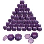 Beauticom 48 Pieces 10G/10ML Purple Frosted Container Jars with Inner Liner for Homemade Moisturizers