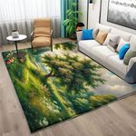 Quixora Woods Apple Trees Animals Machine Washable Rugs for Living Room Modern Soft Faux Short Pile Area Rugs for Bedroom Dining Room Carpet for Office Kitchen Non Slip Non 180x240cm