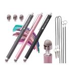 The Friendly Swede Stylus Pen Replaceable Micro-Knit Tip - Capacitive Touchscreen Stylus Tablet Styli with Lanyards Screen Cleaning Cloth and Replacement Tips (3 Pack)