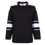 EALER Blank Ice Hockey League Sports Practice Jersey for Men - Adult and Youth - black - S