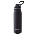 Borosil 900ml Go Sport Stainless Steel Water Bottle | BIS Approved Made in India | 14 Hours Hot &18 Hours Cold Double Wall Vacuum Insulated Flask | Bottle for Office, Gym, School