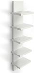 Bloddream 5-Tier Wall Shelves, White, 13.97 x 18.28 x 78.74 cm/5.5 x 7.2 x 31 inches (L x W x H)