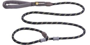 Ruffwear, Just‑a‑Cinch Slip Lead Dog Leash, 5 ft Reflective Rope with Adjustable Silicone Stoppers, Collar‑Free Cinch Design, Tubular Webbing Handle, Accessory Loop, Obsidian Black