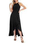 Dressystar Cocktail Dress Halter Split Elegant Long Formal Party Dress Wedding Guest Dresses L Black