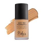 Ruby's Organics Liquid Foundation for Face Makeup, Waterproof, Full Coverage Blendable, Long Lasting, Matte Finish and Poreless, Normal to Oily Skin, Vegan, Paraben and Silicon-Free, Shade M02, 30 ml