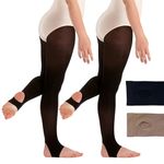 2 Pairs Stirrup Dance Tights - Black - Medium