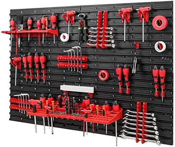 PAFEN Système de stockage - 1152 x 780 mm Étagère Murale avec Porte-outils - Set de 38 Accessoires Mur à Outils, Etagère d'Atelier Crochet Mix108