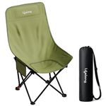 Lifelong Camping Chair | Foldable Chair for Travelling with Adjustable 3-Position Recline | Carbon Steel Portable Trekking Chair | Portable Folding Chair for Homes & Outdoors | Large | Green