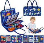 Qlect 12 in 1 Toddler Busy Binder & Busy Book for Toddlers 1-3 Years - Montessori Busy Board & Activity Book for Kids 2-4 - Engaging Toys for 2-3 Years - Educational Busy Book for Learning., Blue