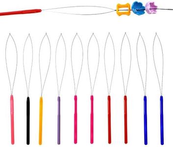 SING F LTD 10pcs Pulling Loop Threader For String Beads And Hair Extension Multi-Coloured Hair Extension Tool