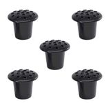 PACK OF 5 Black Memorial Grave Vase with Lids | Grave Flower Vase Cemetery Pot | Cemetery Decorations | Round Grave Vase Insert With Lid