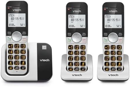 VTech Cordless Phone 3-Handset with Large Display and Big Buttons, DECT 6.0 with Caller ID/Call Waiting, Full Duplex Speakerphone, ECO Mode, Last 10 Number Redial, Easy to Use,VG231-3