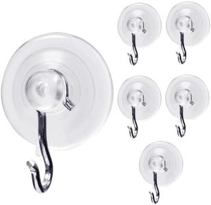 Suction Cup Hooks Wall Hooks for Hanging All Purpose Hook Wall Hangers Without Nails Heavy Duty -Made in USA (3 lbs/ 6 Pack)