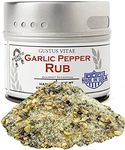 Garlic Pepper Rub | Gourmet Seasoning | Artisanal Spice Blend | Non GMO, All Natural | Handmade in Small Batches in USA | GLP-1 Friendly | Magnetic Tin | Gustus Vitae | #7