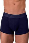 Rounderbum | Mens Underwear - Mens Boxer | Navy Blue Padded Trunk - Size Small | Boxer with Butt Enhancing Pads – Body Shaper Underwear | Round Bum Effect - Removable Pads | Cotton Boxers