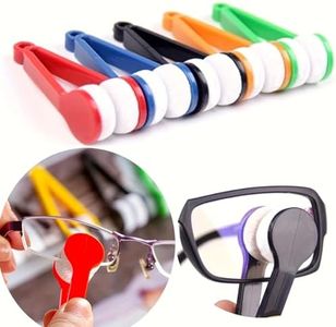 Eyeglass Lens Cleaning Tool, 4 Pack Mini Cleaners, Microfiber Pads (Black)
