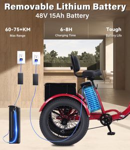 NOMIGO Electric Tricycle 48V – 20x4.0 Fat Tire Adult E-Trike