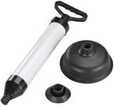 Drain Buster Plunger: Powerful Suction Clears Most Clogs in Toilets, Sinks, bathtubs, and Showers. No Harsh Chemicals, Easy to use. Includes 2 Tips. 6" Dia. x 17 1/3". LivingSURETM