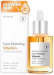 Glam Up Core Vitalizing Vitamin C Serum - Hyaluronic Acid, Vit C & B3 Facial Brightening Clearing Serum, Anti Aging and Improve Skin Tone, Cruelty Free (1.01 Fl Oz)