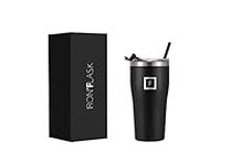 IRON °FLASK Insulated Rover Tumbler w/Lid & Straw - Leak Proof & Stainless Steel Bottle for Hot & Cold Drinks - Coffee Travel Mug, Water Metal Canteen, Thermal Cup - Midnight Black, 20 Oz