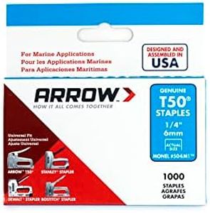 Arrow T50 6 mm(1/4) Monel S Fastener Staples 1000 Piece