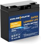 GOLDENMATE 12V 20Ah Lithium LiFePO4 Deep Cycle Battery, Rechargeable Battery Up to 2000-7000 Cycles, Built-in BMS, Lithium Iron Phosphate for Solar, Marine, Energy Storage, Off-Grid Applications