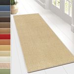 Sylt Sisal Rug Floor Runner, Woven Natural Fibre Area Rug Runner, Home Bedroom Living Room Rug, Natural Fibre Rug Carpet Runner (66 x 150 cm, Ivory)