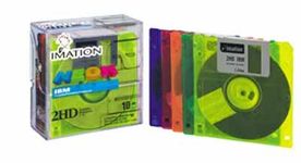 Imation DS-HD 3.5-inch IBM Formatted Neon with Plastic Box (Pack of 10)