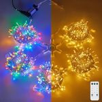 [Upgraded]LIGHTSHARE 750LED 245FT String Lights 9 Modes 30V Plug in Fairy Lights with Remote Control for Home Garden Christmas Wedding Holiday Thanksgiving Festival Decoration, Warm White & Multicolor