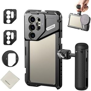 NEEWER S24 Ultra Phone Cage+Maniglia Laterale, Adattatore Filtro 67mm, Backplate Lente 17mm, Adattatore Obiettivo T Mount, Panno Pulizia, Compatibile con Samsung Moment Lenti di T Serie, PA042+PA045S
