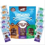 Peak Chocolate UNWIND Bedtime Chocolate Bar Sample Pack - 3 Dark Chocolate, 3 Mint Crunch & 3 Salted Caramel - Low Sugar Sleep & Calm Supplement with Magnesium, Zinc, and Chamomile - Healthy Chocolate for Relaxation - Gluten-Free, Vegan - 25g x 9 Bars