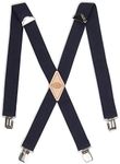 Dickies Men's 1 1/2 Inch Solid Straight Clip Suspender, Navy, One Size