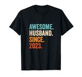 Awesome Husband Since 2023 1st wedding anniversary 1 year T-Shirt