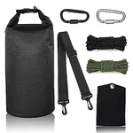 Bear Food Bag Hanging System, Ultralight Camping Bear Bag Kit Include 10L Waterproof Bear Bag, Pulley System with Survival Utility Ropes, Clips, Rock Pouch and Instructions (Black)