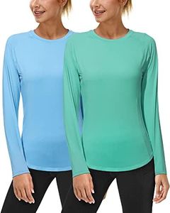 Roadbox 2 Pack Womens Long Sleeve UV Sun Protection Shirts UPF 50+ for Workout Swim
