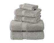 La Maison 100% Egyptian Cotton 600GSM Superior Towel Bale Set Hand Towel Bath Towel 6 Piece Super Soft Everyday Use (Grey)