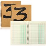 Accounting Ledger Book 3 Column 7 * 9.25inch Columnar Notebook Columnar Pad 3 Columns Kraft Paper Cover 100 Pages for Personal Use Small Business(50 Sheet) (3)