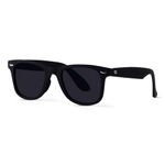 Woggles | Full Rim Wayfarers Branded Latest and Stylish Sunglasses | Polarized and 100% UV Protected | Men & Women | Medium | Lens: Black, Frame: Black