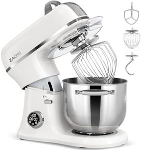 ZACME 7 Quart Stand Mixer Aluminum Die Casting, 650W 12 Speed Tilt-Head Kitchen Electric Stand Mixer, Household Food Mixer with Stainless Steel Bowl, Dough Hook, Whisk and Beater-Porcelain